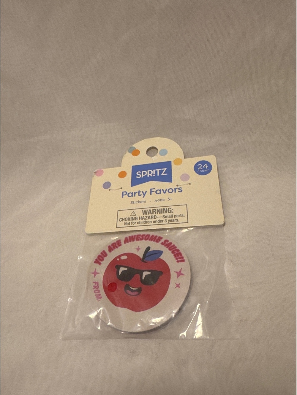 Spritz Party Favors Apple Stickers - 24 Pack